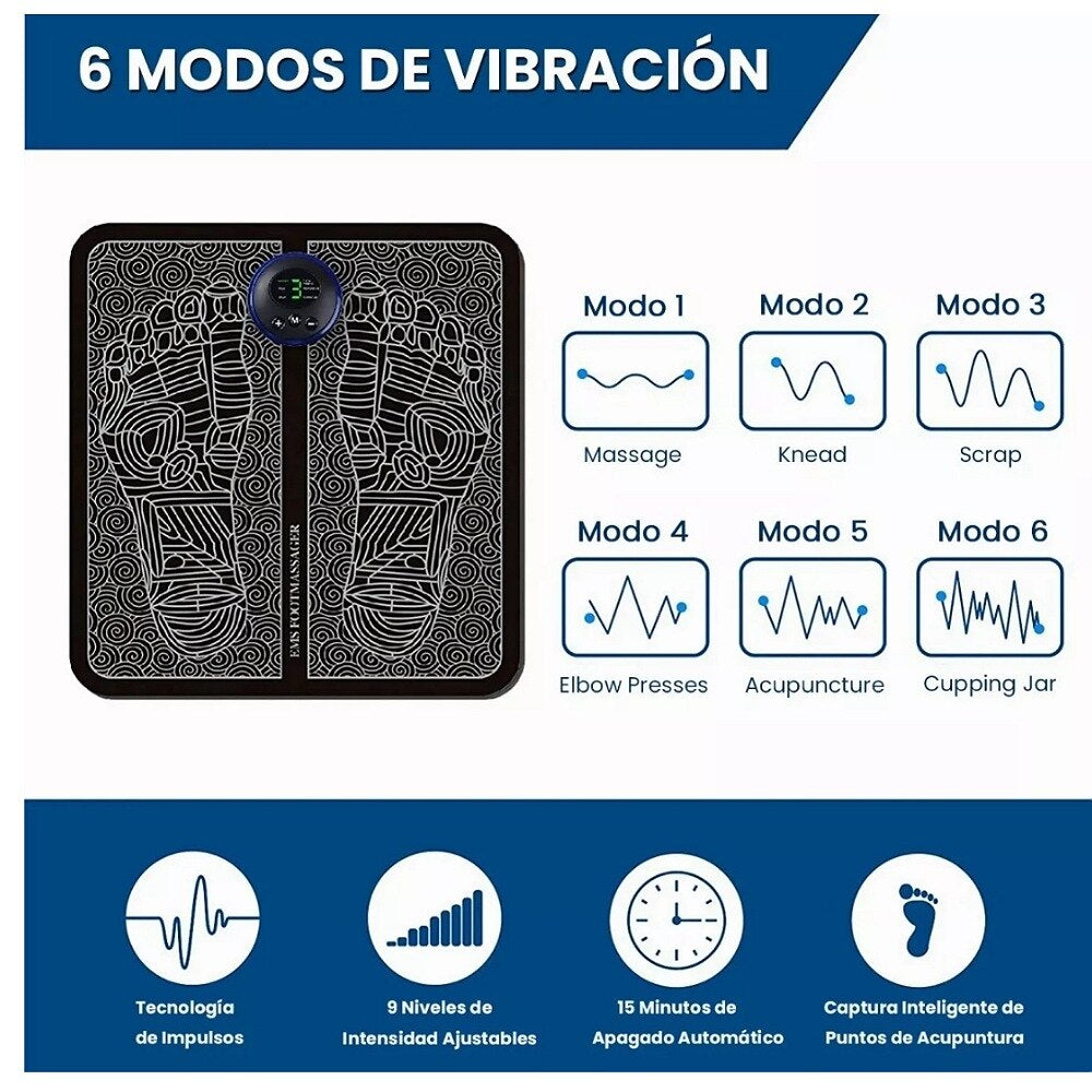 Masajeador de Pies con Estimulación Muscular Eléctrica